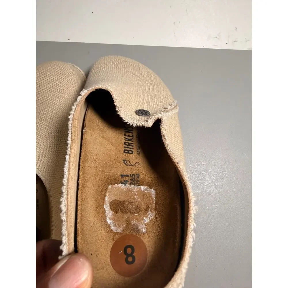 BIRKENSTOCK Zermatt Canvas Clogs men’s size 8 Eggshell
